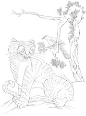 Korean traditional minhwa hojak-do 민화 호작도 색칠공부