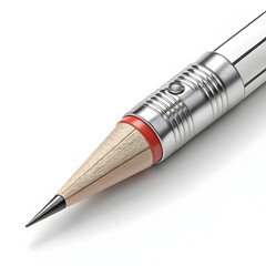 A sleek mechanical pencil isolated on a white background, ideal for precise writing, sketching, technical drawing