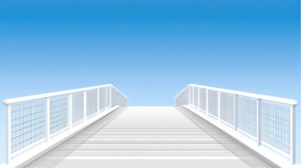 White bridge spans clear blue sky