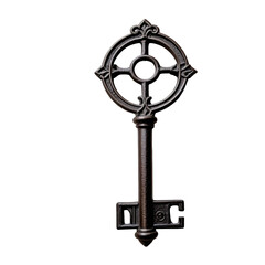 Obraz premium Dark antique key with elaborate circular design