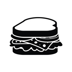 Hearty sandwich icon delicious food illustration simple vector graphic vector