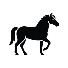 Silhouette of a majestic horse in motion isolated on a plain background vector