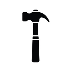 Silhouette of a claw hammer tool for construction and diy projects vector