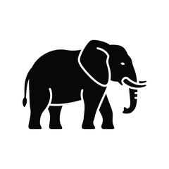 Majestic silhouette elephant walking profile wildlife animal icon vector