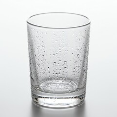Clear glass tumbler with transparent background
