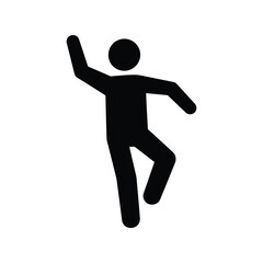 Joyful stick figure dancing lively energetic movement celebration freedom expression vector