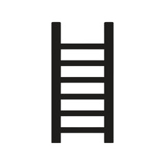 Simple black ladder icon represents progress steps goals achievement career ascent vector