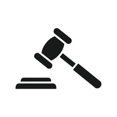 Gavel auction legal justice symbol judge courtroom decision symbol icon vector