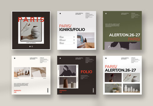 Paris Portfolio Social Media Post Layout