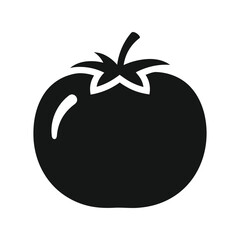 Simple vector icon of a fresh ripe tomato for food and healthy eating designs vector