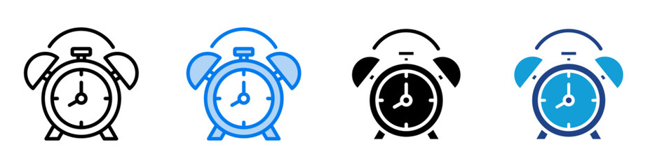 Clock icon set multiple style collection
