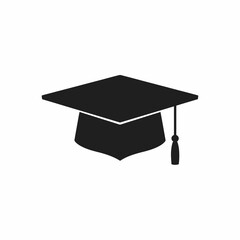 Minimalist Silhouette Graduation Cap Icon Symbol for Academic Achievement