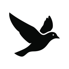 Minimalist silhouette of a bird in flight freedom symbol vector