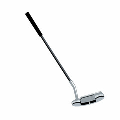 Flat Design Minimalist Putter Golf Club Isolated Simple Sport Equipment