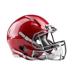 Fototapeta premium Red american football helmet isolated on transparent background