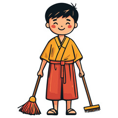 spring cleaning, new year, vector, transparent background, festival, asia, cleanliness, culture, cleaner, cleaning, work, housework, clean, worker, job, home, working