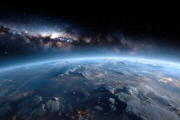 Beautiful night sky over a serene Earth.