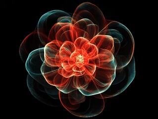 A red rose flower on a black background, front view, suitable for a mobile wallpaper. 