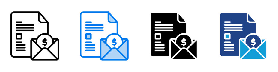 Salary icon set multiple style collection