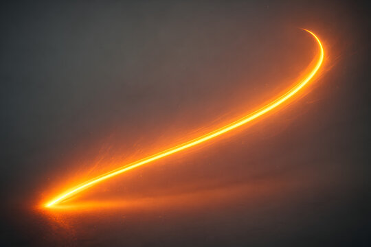 Abstract Energy Trail: An eye-catching visual display featuring an orange energy trail, curving gracefully against a contrasting background, exuding dynamism and motion.