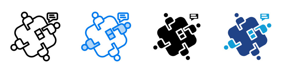 Meeting icon set multiple style collection