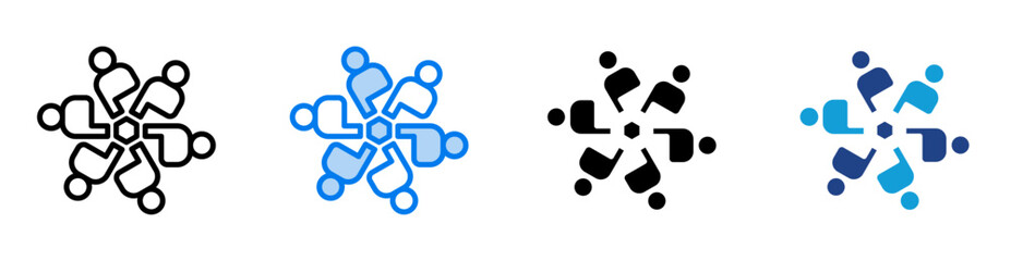 Collaboration icon set multiple style collection
