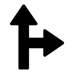 intersection glyph icon used for showing road crossing in traffic map