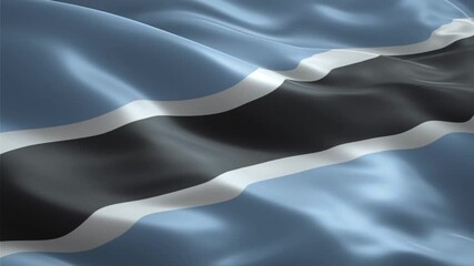 Botswana flag waving smoothly seamless loop realistic animation background