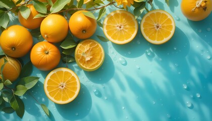 Vibrant Summer Citruses Background with Fresh Orange, Lemon, and Lime Slices