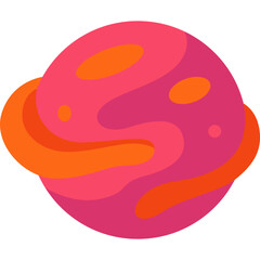 Pink planet with orange spots, Mars illustration perfect for space or planetary themes.

