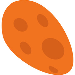 Fototapeta premium Orange meteor with dark spots, space object illustration perfect for astronomy or cosmic themes.