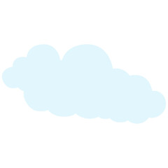 Light blue cloud, weather icon illustration ideal for sky or calm scenes.

