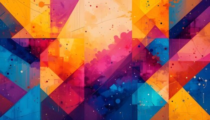 Colorful Abstract Geometric Background Illustration for Creative Summer Poster Design