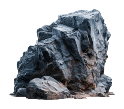 Rock formation displaying natural texture environment model isolated on transparent background