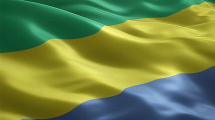 Gambia flag waving smoothly seamless loop realistic animation background