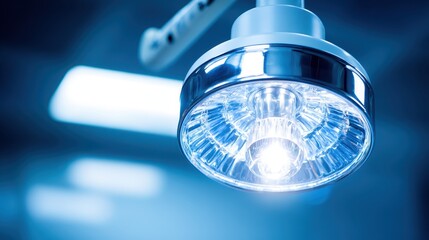 Bright Surgical Light Fixture in Modern Operating Room Environment