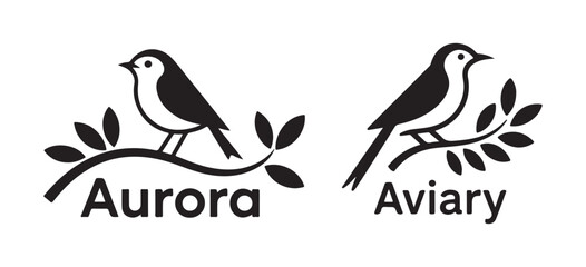 Fototapeta premium Flock of Birds Silhouette Perched and Flying