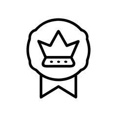 Crown On Circular Badge For Premium Reward Icon For Web And Graphic Design
