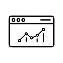 Data Analytics Graph Inside Browser Window Icon For Web And Graphic Design