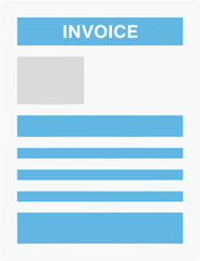 Simple Flat Style Invoice Document with Blue Accents Illustration