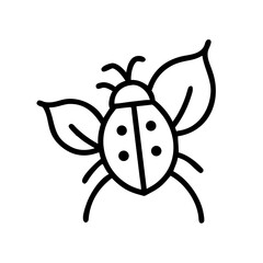 Ladybug Insect In Garden Ecosystem Icon For Web And Graphic Design