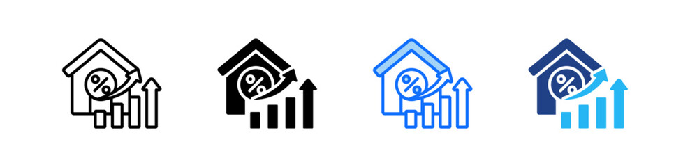 Asset Valuation Icon Set Multiple Style Collection