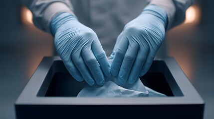 Handling Medical Waste Safely Laboratory Image Controlled Environment Close-Up Hygiene Practices