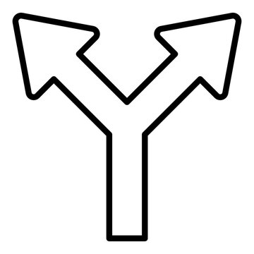 optional branch outline icon showing two split arrows for route choice guide