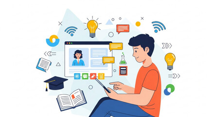 Online education learning platform with student and teacher for digital courses and e learning resources