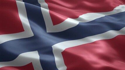 Norway flag waving smoothly seamless loop realistic animation background