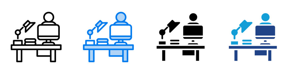 Workspace icon set multiple style collection