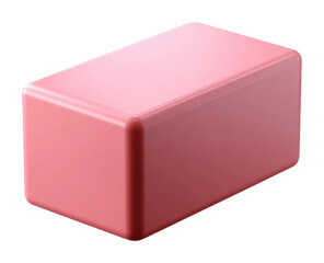 Fototapeta premium Colorful pink eraser on office supplies minimalist style isolated on transparent background