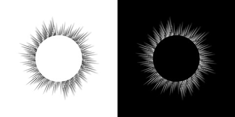 Dynamic abstract spiral sound wave rhythm lines. Circular spiral sound wave rhythm of lines. Circular futuristic abstract lines, black and white background.	