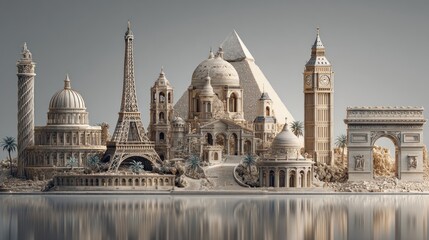 Timeless Wonders A Serene Composition of Architectural Marvels Around the World